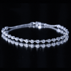 Certified Lab Grown Bezel Set Diamond Eternity Chain Bracelet
