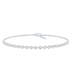 Certified Lab Grown Bezel Set Diamond Eternity Chain Bracelet