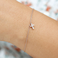 Certified Lab Grown Diamond Cross Bracelet