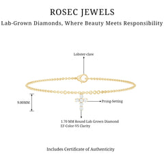 Certified Lab Grown Diamond Cross Bracelet