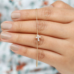 Certified Lab Grown Diamond Cross Bracelet