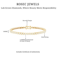 Certified Bezel Set Lab Grown Diamond Tennis Bracelet