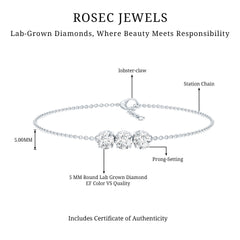 Certified 5 MM Lab Grown Diamond Bracelet for Women
