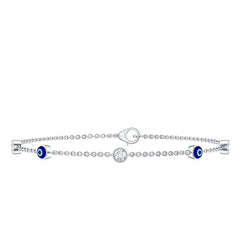 Lab Grown Bezel Set Diamond Evil Eye Bracelet