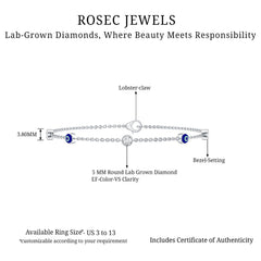 Lab Grown Bezel Set Diamond Evil Eye Bracelet