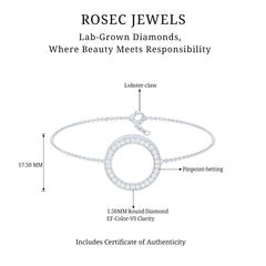 Certified Lab Grown Diamond Circle Bracelet for Women