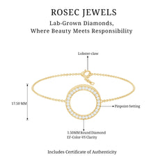 Certified Lab Grown Diamond Circle Bracelet for Women