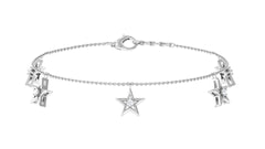 Certified Diamond Star Charm Bracelet For Women