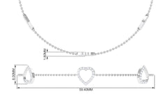 Certified Diamond Heart Chain Bracelet in Prong Setting