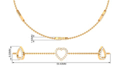 Certified Diamond Heart Chain Bracelet in Prong Setting