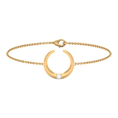 Certified Diamond Moon Chain Bracelet