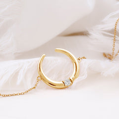 Certified Diamond Moon Chain Bracelet
