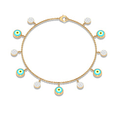 Certified Diamond Evil Eye Chain Bracelet
