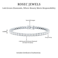 Certified Lab Grown Diamond Tennis Bracelet for Women