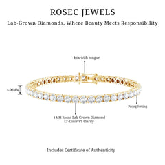 Certified Lab Grown Diamond Tennis Bracelet for Women