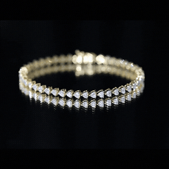 Lab Grown Diamond Heart Tennis Bracelet for Wedding