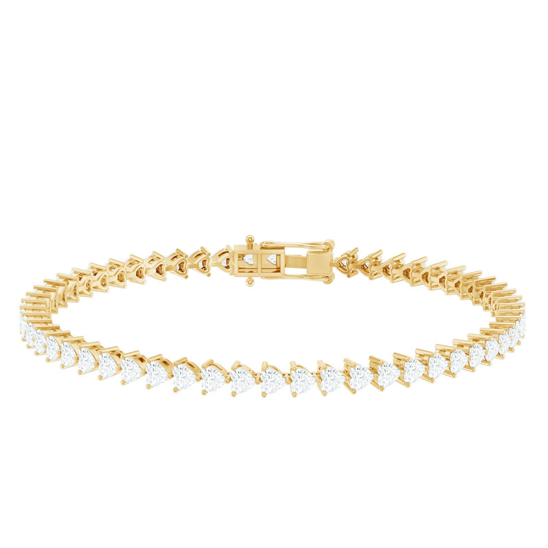 Lab Grown Diamond Heart Tennis Bracelet for Wedding