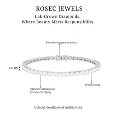 East West Oval Lab Grown Diamond Tennis Bracelet