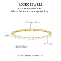 East West Oval Lab Grown Diamond Tennis Bracelet