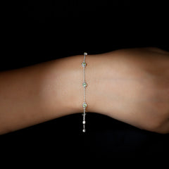 Bezel Set Seven Stone Peridot Station Bracelet