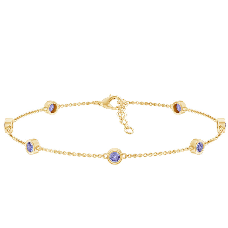 Certified Natural Tanzanite Chain Bracelet for Her