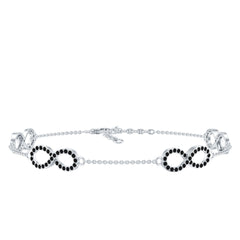 Certified Lab Grown Black Diamond Infinity Chain Bracelet