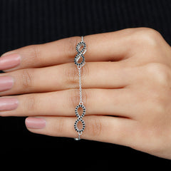 Certified Lab Grown Black Diamond Infinity Chain Bracelet