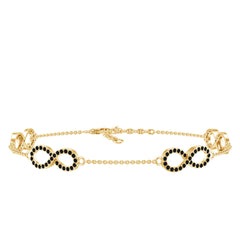 Certified Lab Grown Black Diamond Infinity Chain Bracelet
