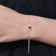 Real London Blue Topaz and Diamond Chain Bracelet