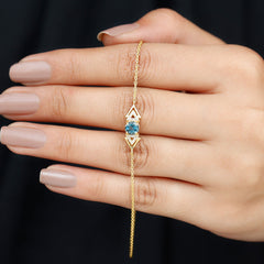 Real London Blue Topaz and Diamond Chain Bracelet
