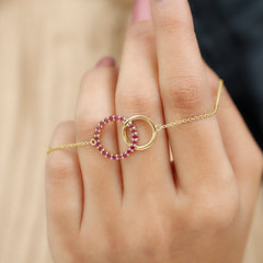 Natural Ruby Interlock Eternity Bracelet with Certificate
