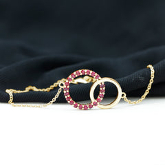 Natural Ruby Interlock Eternity Bracelet with Certificate