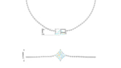 2 Carat Princess Cut Ethiopian Opal Solitaire Chain Bracelet