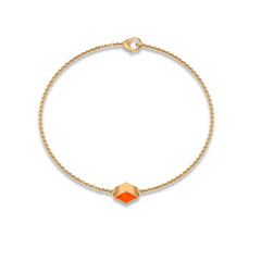 5mm Princess Cut Fire Opal Solitaire Chain Bracelet