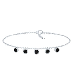 Black Onyx Charm Chain Bracelet