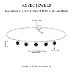 Black Onyx Charm Chain Bracelet