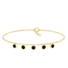 Black Onyx Charm Chain Bracelet