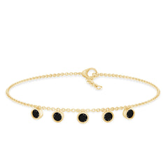 Black Onyx Charm Chain Bracelet