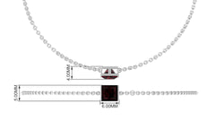 Genuine 1.4 Carat Princess Cut Garnet Solitaire Chain Bracelet