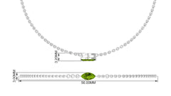 Genuine 0.74 Carat Marquise Cut Solitaire Peridot Chain Bracelet