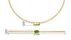 Genuine 0.74 Carat Marquise Cut Solitaire Peridot Chain Bracelet