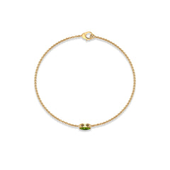 Genuine 0.74 Carat Marquise Cut Solitaire Peridot Chain Bracelet