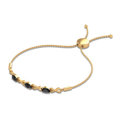 Natural 1.2 Carat Black Onyx Infinity Bolo Bracelet for Women
