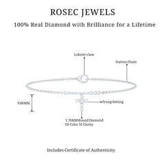Certified Diamond Cross Chain Bracelet