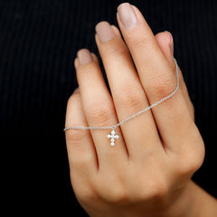 Certified Diamond Cross Chain Bracelet