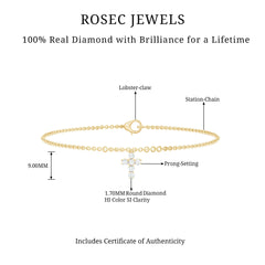 Certified Diamond Cross Chain Bracelet