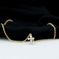 Certified Diamond Cross Chain Bracelet