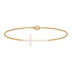 Certified Diamond Sideway Cross Bracelet