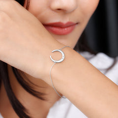 Certified Diamond Moon Chain Bracelet
