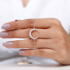 Certified Diamond Moon Chain Bracelet